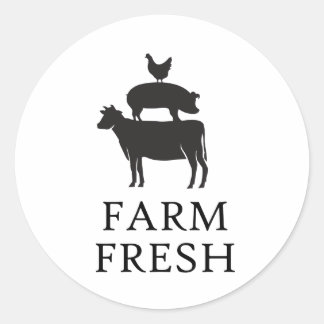 Farm Fresh, Farm Animals Classic Round Sticker