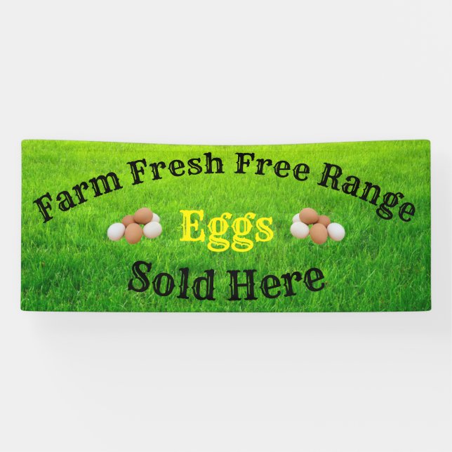 Farm Fresh Free Range Eggs Sold Here Banner (Horizontal)
