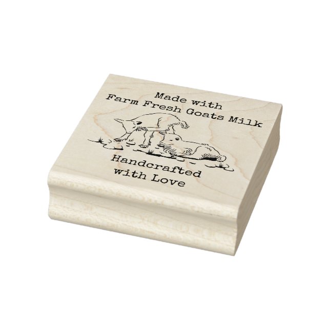 Farm Fresh Goats Milk - Handcrafted with Love Rubb Rubber Stamp (Stamp)
