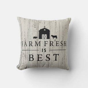 FARM FRESH IS BEST! THROW PILLOW