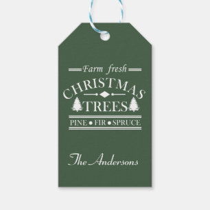 Farm fresh Merry Christmas trees Gift Tags