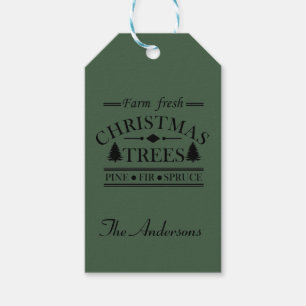 Farm fresh Merry Christmas trees Gift Tags