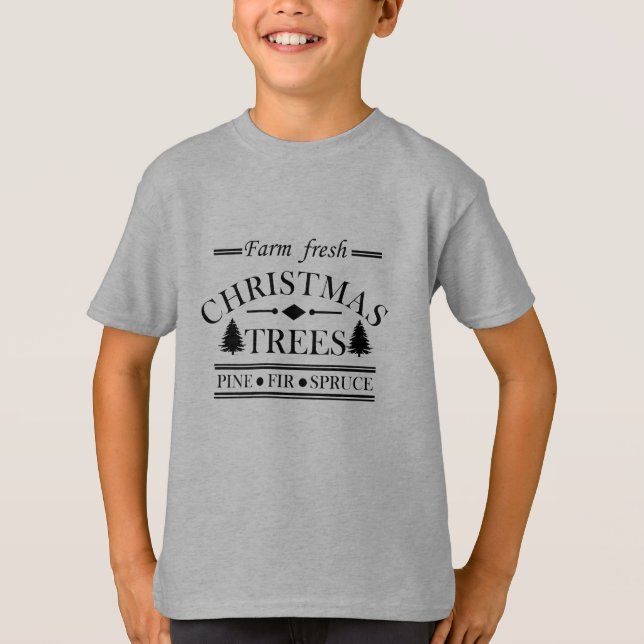 Farm fresh Merry Christmas trees T-Shirt (Front)