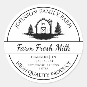 Farm Fresh Milk Barn Label