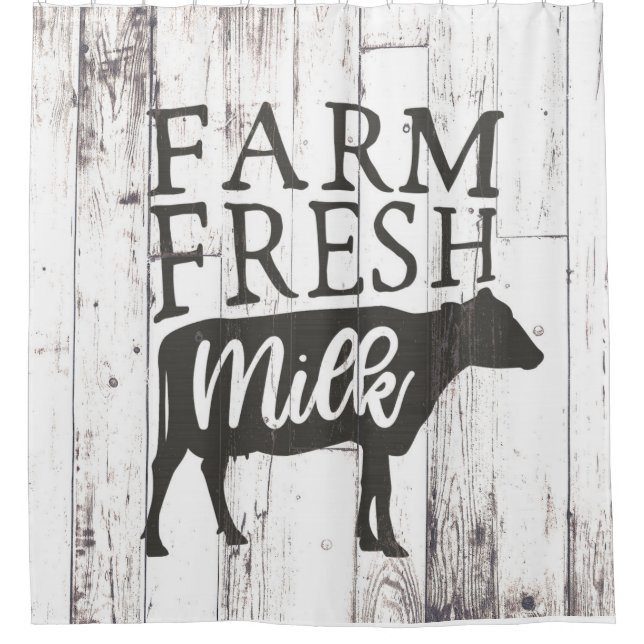 Farm Fresh Milk Cow White Wood Country Farmhouse (Front)