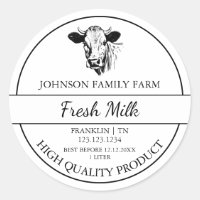 Farm Fresh Milk Label
