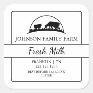 Farm Fresh Milk Square Label