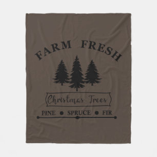 Farm Fresh Modern Christmas Pine trees Fleece Blanket