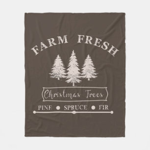 Farm Fresh Modern Christmas Pine trees Fleece Blanket
