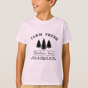 Farm Fresh Modern Christmas Pine trees T-Shirt