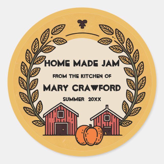 Farm Fresh Personalized Canning Jarring Labels (Front)