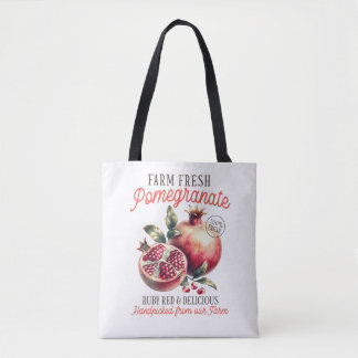 Farm Fresh Pomegranate Vintage Fruits Design Tote Bag