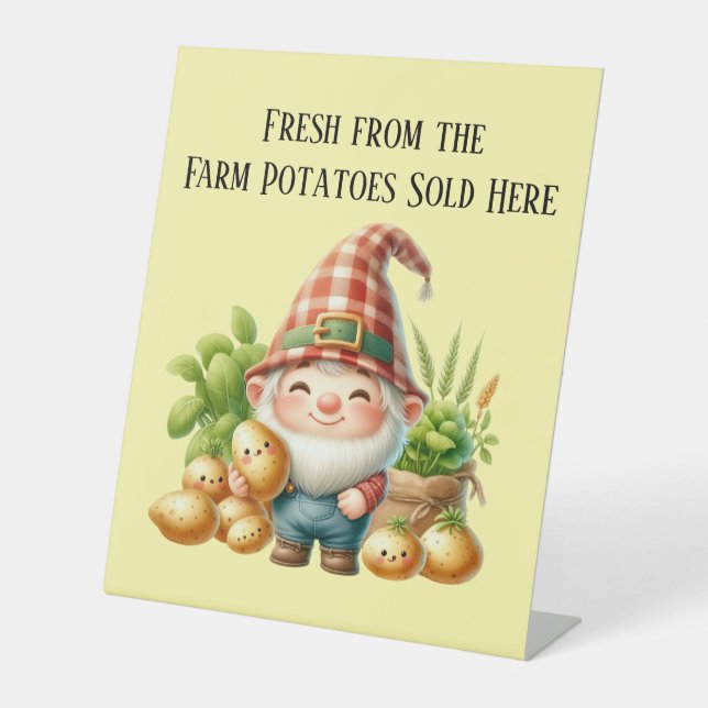 Farm fresh potato customizable pedestal sign (Front)