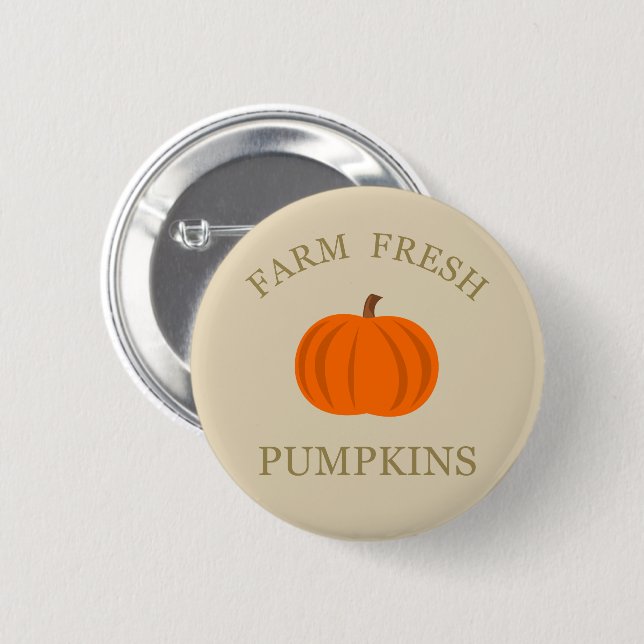farm fresh pumpkin 2 inch round button (Front & Back)