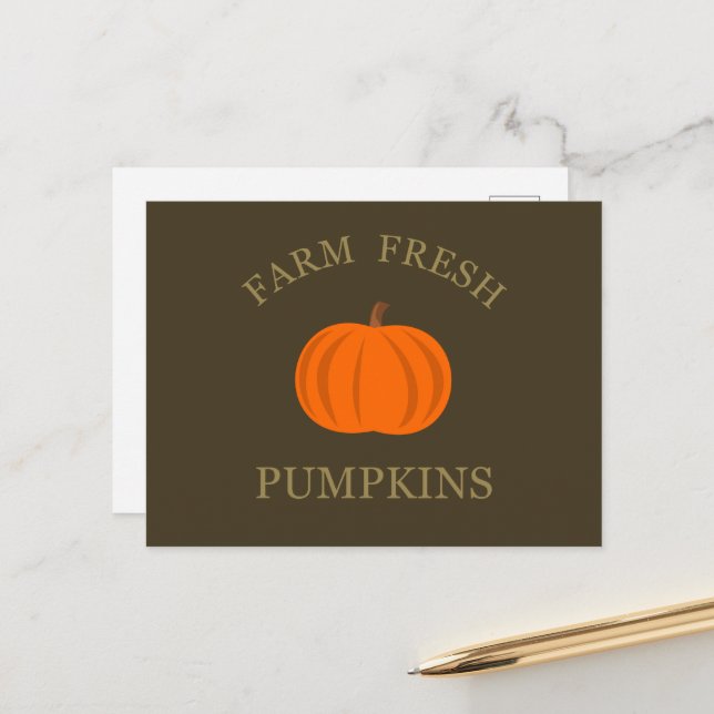 farm fresh pumpkin holiday postcard (Front/Back In Situ)