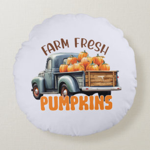 Farm Fresh Pumpkin Round Pillow