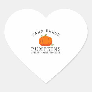Farm Fresh Pumpkins Apples Hayrides Cider Thanksgi Heart Sticker