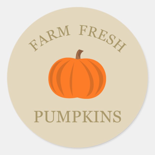Farm fresh pumpkins fall autumn classic round sticker (Front)