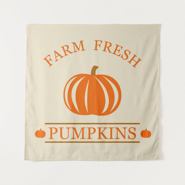 Farm fresh pumpkins fall autumn tapestry (Front)