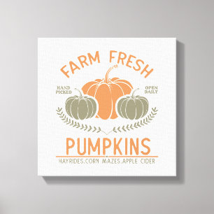 Farm Fresh Pumpkins   Hand Picked Canvas Print