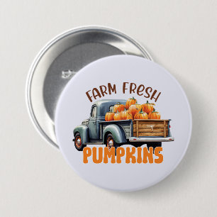 Farm Fresh Pumpkins – Rustic Truck 3 Inch Round Button