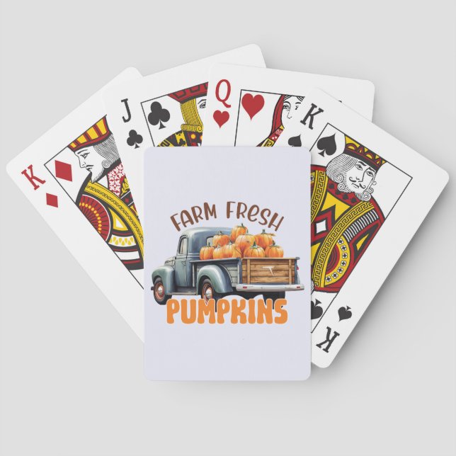 Farm Fresh Pumpkins – Rustic Truck Playing Cards (Back)