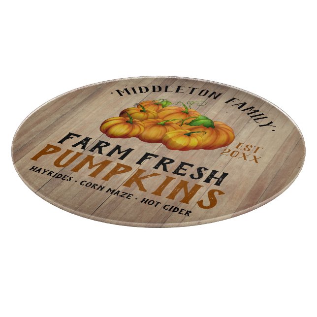 Farm Fresh Pumpkins - Wood Cutting Board (Corner)