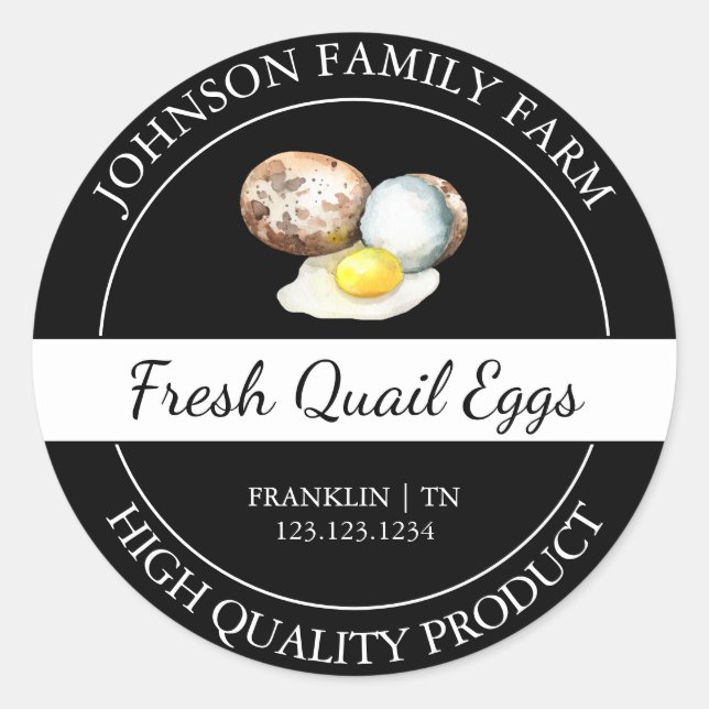 Farm Fresh Quail Egg Black Label (Front)