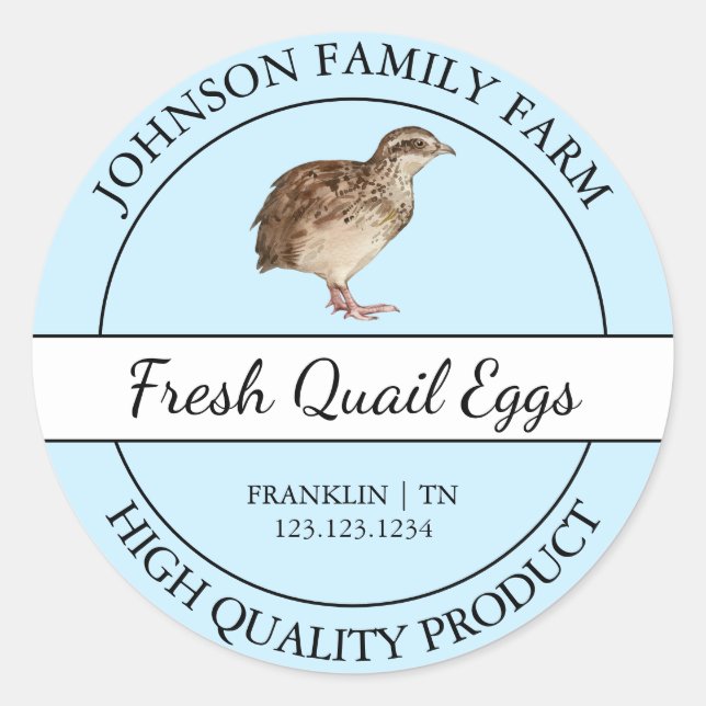 Farm Fresh Quail Egg Blue Label (Front)