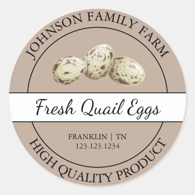 Farm Fresh Quail Egg Brown Label (Front)