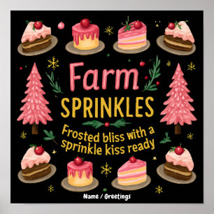 Farm Fresh Sprinkles Bliss With A Kiss Christmas  Poster