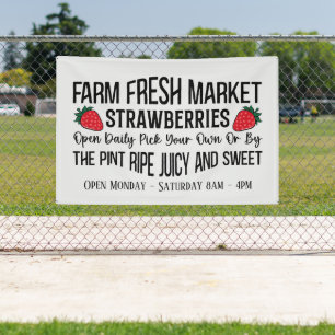 farm fresh strawberries vendors add days times banner