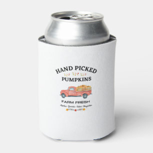 FARM FRESH, THANKSGIVING, OLD RED TRUCK PUMPKIN PA CAN COOLER
