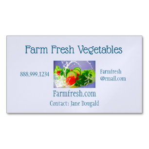 Farm Fresh Vegetables Organic Gardening  Magnetic Business Card