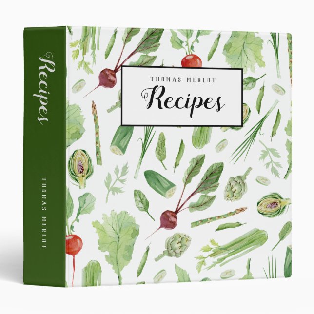 Farm Fresh Veggies Recipe Binder Custom White (Front/Spine)