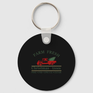 Farm Fresh Vintage Clic Truck Ne Trees _1  Keychain
