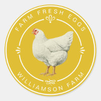 Farm Fresh Vintage Hen Eggs Carton Yellow