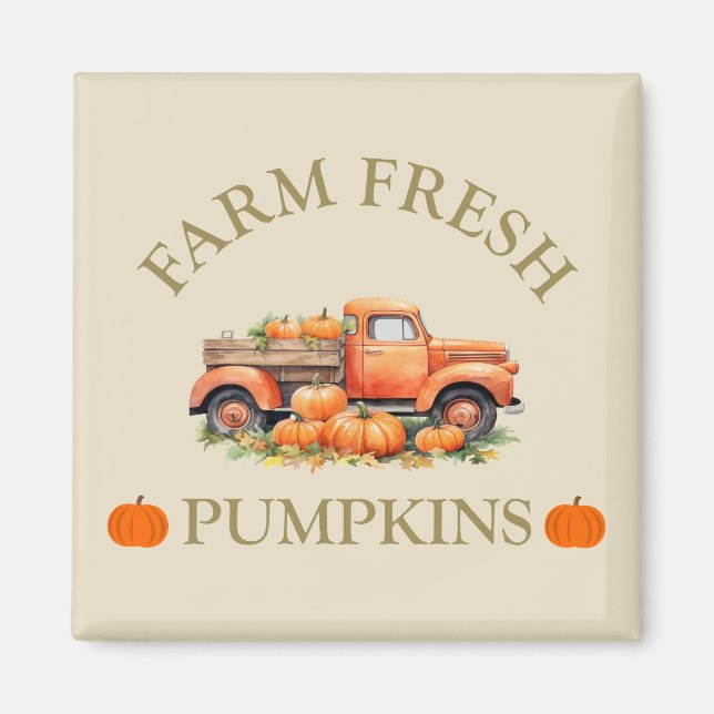Farm fresh watercolor pumpkins fall autumn magnet (Front)