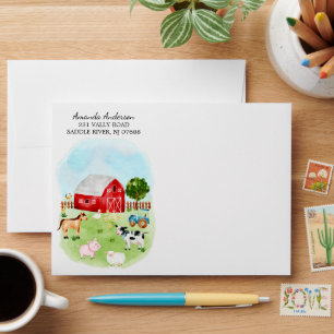 Farm Friends Baby Shower Envelope