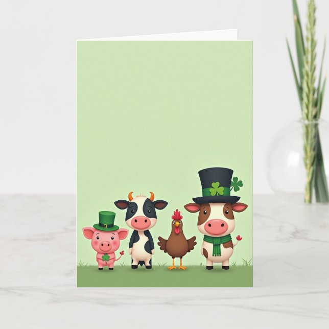 Farm Friends St Patricks Day Card (Front)