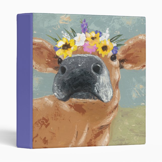 Farm Fun - Cow with Flower Crown Binder (Front/Spine)