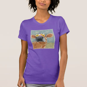 Farm Fun - Cow with Flower Crown T-Shirt