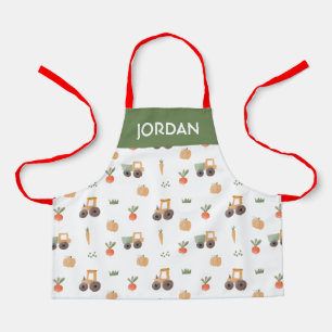 Farm Garden Watercolor Fun Pattern Apron
