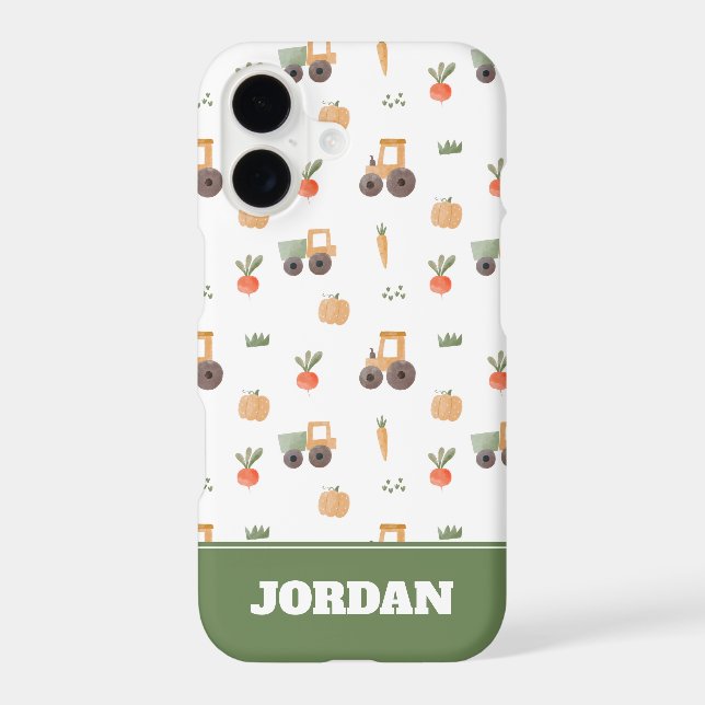 Farm Garden Watercolor Fun Pattern iPhone Case (Back)