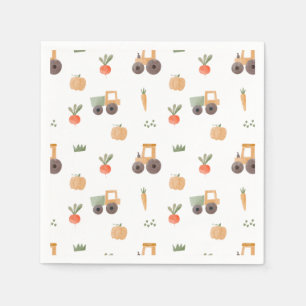 Farm Garden Watercolor Fun Pattern Napkin