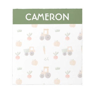 Farm Garden Watercolor Fun Pattern Notepad