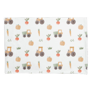 Farm Garden Watercolor Fun Pattern Pillowcase