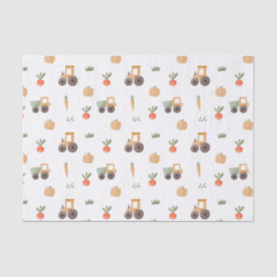 Farm Garden Watercolor Fun Pattern Tissue Paper