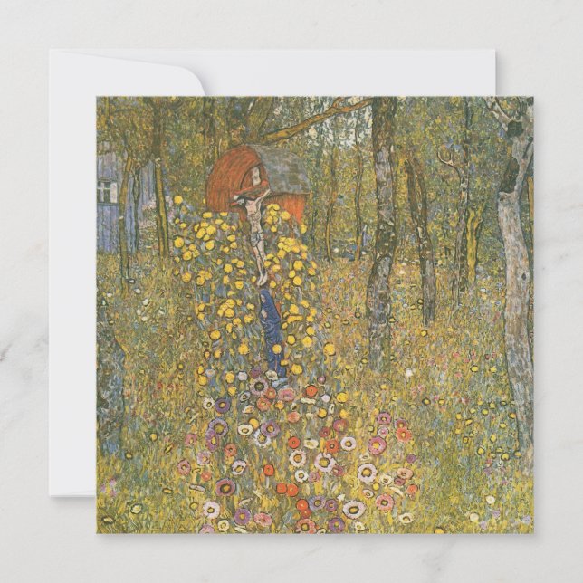 Farm Garden With Crucifix (by Gustav Klimt) Card (Front)