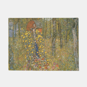 Farm Garden With Crucifix (by Gustav Klimt) Doormat